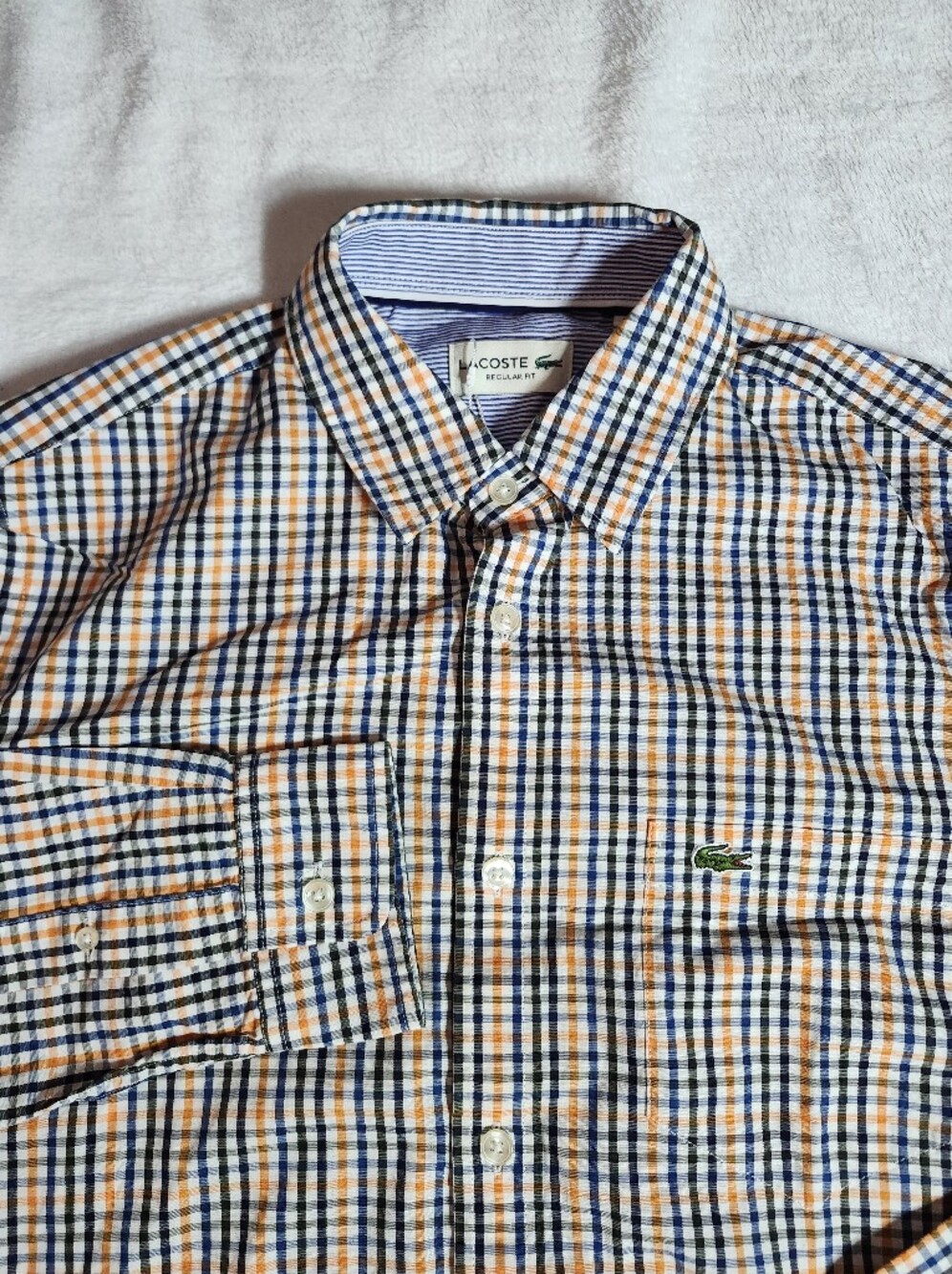 LACOSTE Check Plaid Button-Down Shirt Small Cotton NWT Preppy Quiet Luxury